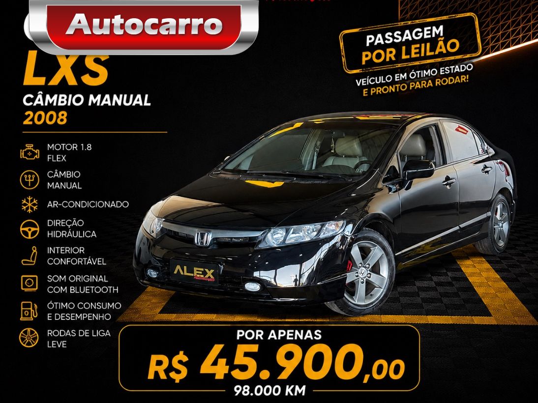 Honda Civic Civic Sedan LXS 1.8/1.8 Flex 16V Mec. 4p 2008